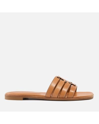 Tory Burch Ines Cage Leather Sandals - Brown