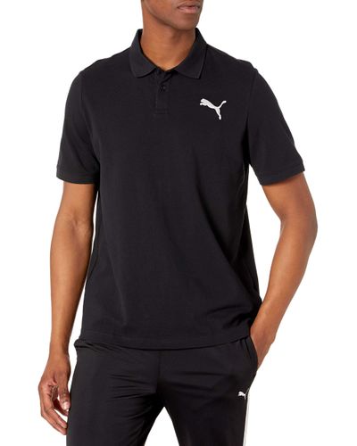 puma essentials small logo slim joggers in black