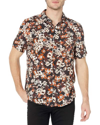 Guess Short Sleeve Eco Rayon Shirt in Black for Men - Lyst