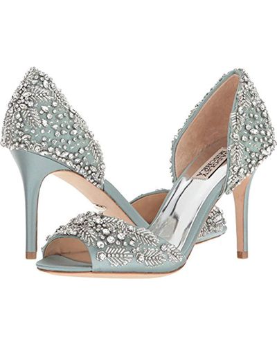 badgley mischka blue pumps