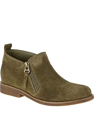 olive green leather booties