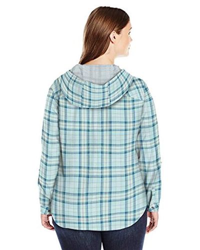 Columbia Plus Size Times Two Hooded Long Sleeve Shirt in Blue - Lyst