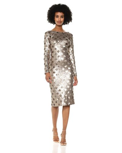 emery long sleeve sequin cocktail dress dress the population