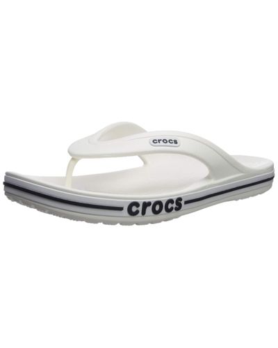 Crocsâ¢ And Bayaband Flip Flop in White/Navy (White) - Lyst
