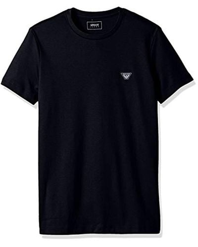Armani Exchange contrast side text logo t-shirt in black 