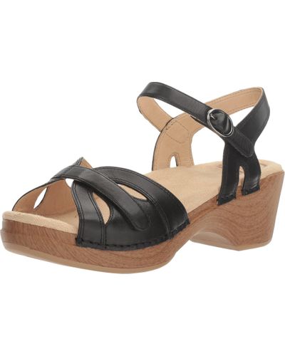 Dansko Leather Season Black Sandal 10.5-11 M Us - Lyst