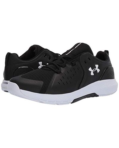 Under Armour Charged Commit 20 Running Shoe In Blackwhite Black For
