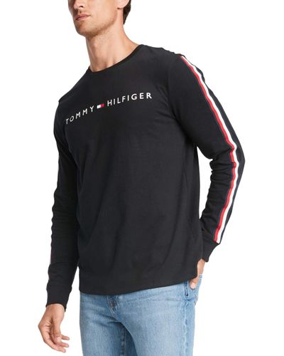 Tommy Hilfiger Long Sleeve Cotton T Shirt in Black for Men - Lyst