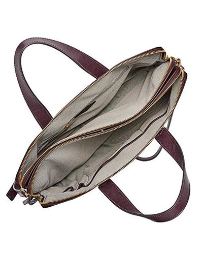 fossil bridgitte leather laptop bag