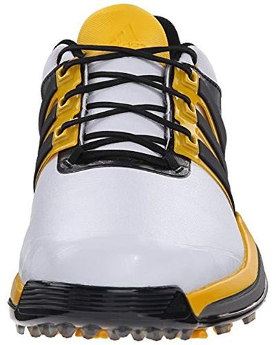adidas Leather 'adipower Boost' Golf Shoe in White/Black/Bright Yellow ( Yellow) for Men - Lyst