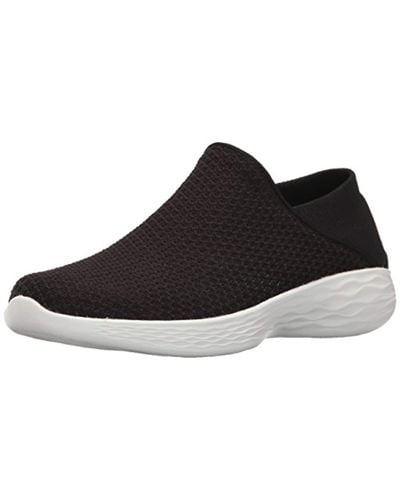 Skechers Synthetic 14951 Slip On Trainers in Black/White (Black) | Lyst