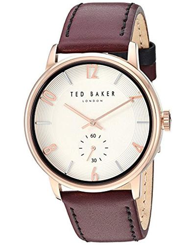 Ted Baker 'daniel' Quartz Stainless Steel And Leather Watch for Men - Lyst