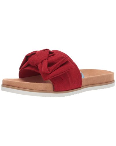 toms red paradise slide sandals
