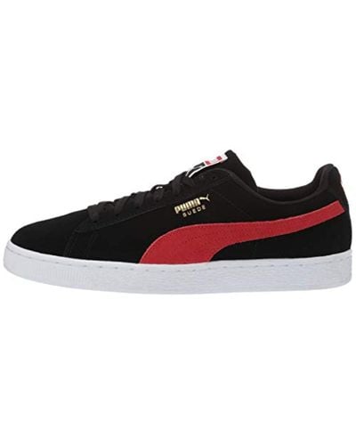black red puma suede