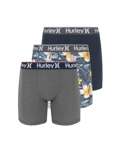 Hurley 3 Pack Regrind Boxer Briefs in Gray for Men - Lyst