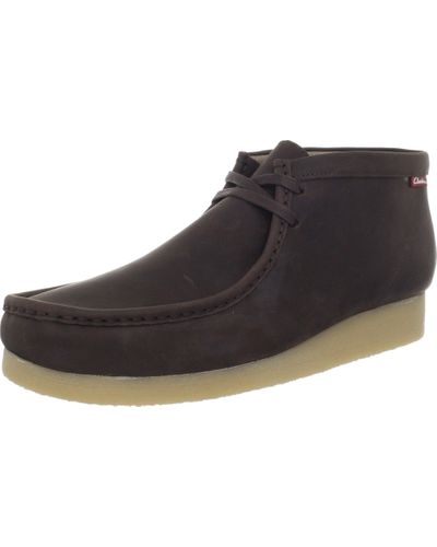 clarks stinson hi brown oily