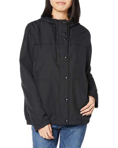 Volcom Enemy Stone Hooded Zip Front Windbreaker Jacket in Black - Lyst