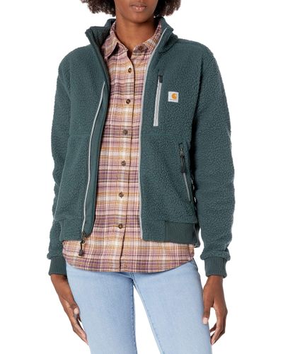 Carhartt High Pile Fleece Jacket in Green - Lyst