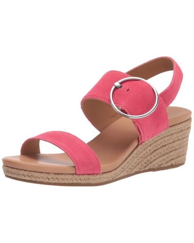 UGG Leather Navee Wedge Sandal in Pink - Lyst