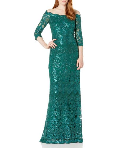 tadashi shoji green gown