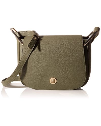 Tommy Hilfiger Th Core Saddle Bag 's Cross-body Bag in Green - Lyst
