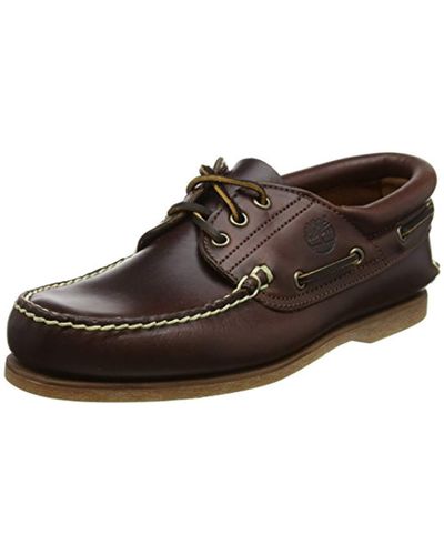 Timberland Rubber Classic 3 Eye Padded Boat Shoes in Brown for Men | Lyst UK