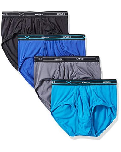 Hanes Synthetic 4-pack X-temp Performance Cool Polyester Dyed Briefs in ...
