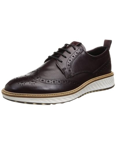 Ecco Suede St.1 Hybrid Brogue Oxford in Black for Men | Lyst