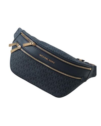 Michael Kors Leather Kenly Medium Logo Belt Bag Waist Pack Crossbody Bumbag  Blue Logo - Lyst
