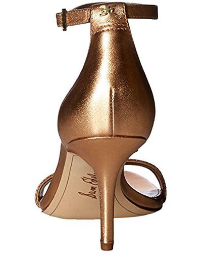 Sam Edelman Patti Heeled Sandal Golden Copper Metallic Leather 10.5 M Us - Lyst