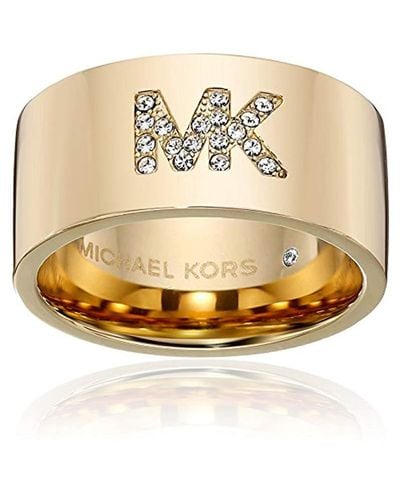 Michael Kors Mk Pave Logo Ring in Gold (Metallic) - Lyst