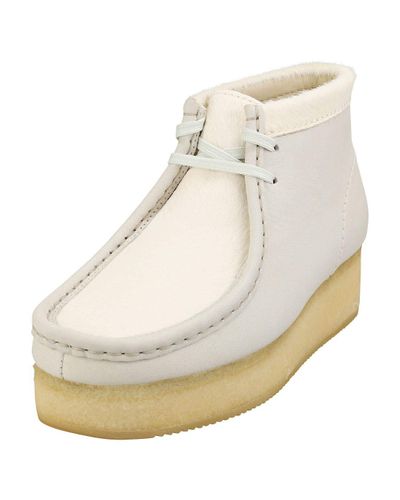all white clarks wallabees