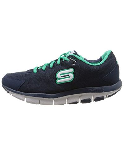 Skechers Leather Shape Ups Liv Go Spacey, Fitness Shoes in Blue - Lyst