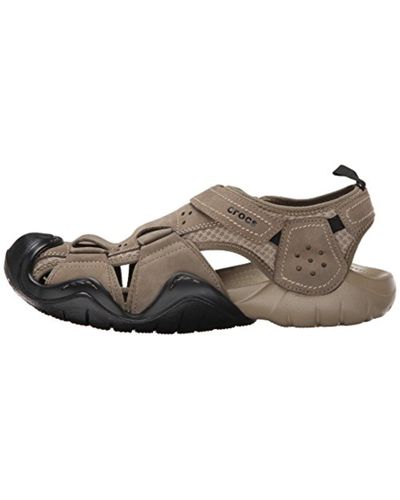 Crocs⢠Swiftwater Leather Fisherman Sandal for Men - Lyst