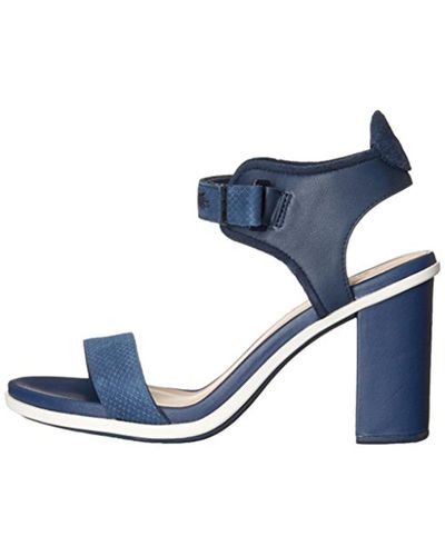 Lacoste Leather Lonelle High-heel Sandal in Navy (Blue) - Lyst