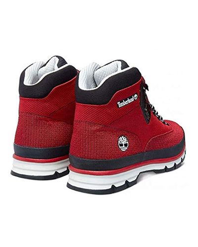 timberland euro hiker jacquard red