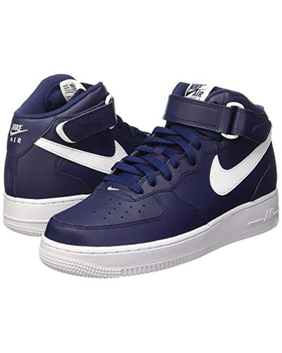 Nike Air Force 1 Mid 07 Trainers in Blue / White (Midnight Navy / wh (Blue)  for Men - Lyst
