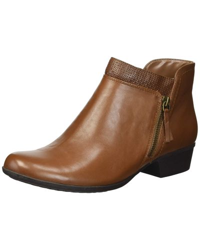 Rockport Carly Bootie Ankle Boot, Tan Leather, 9.5 W Us in Brown - Lyst