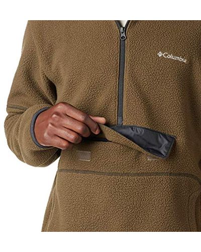 olive green sherpa pullover