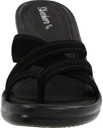 Skechers Neoprene Cali Rumblers-beautiful People Wedge Sandal in Black - Lyst