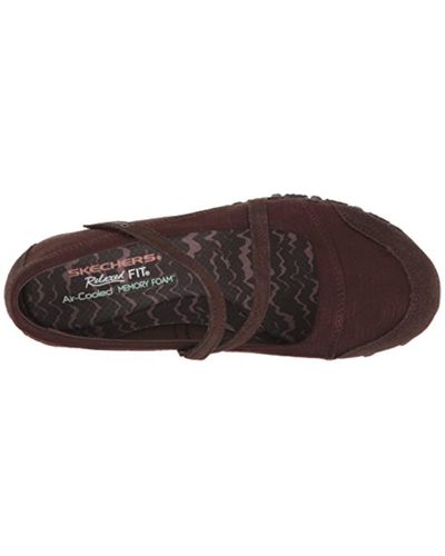 Skechers Suede Bikers -fiesta Mary Jane Flat in Chocolate (Brown) - Lyst