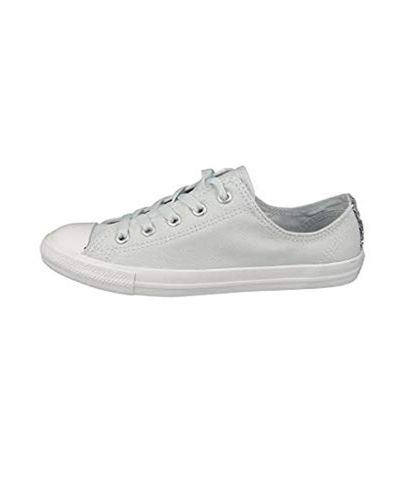 Converse Chucks c White Chuck Taylor All Star Dainty Ox Satin Pure Platinum Silver White Lyst