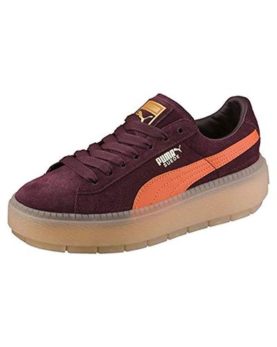 PUMA Suede Bordeaux Trace Sneakers in Red - Lyst