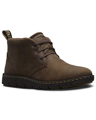 Dr. Martens Leather Lawford Mid Chukka Boots in Dark Brown (Brown) for Men  - Lyst