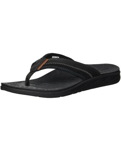 New Balance Leather Pinnacle Flip Flop in Black for Men - Lyst