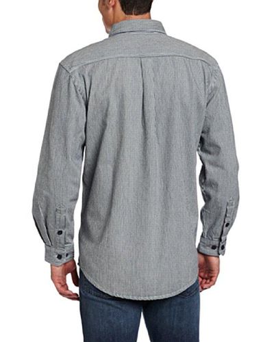 Carhartt Hickory Stripe Shirt Denim Quarter Zip in Gray for Men - Lyst