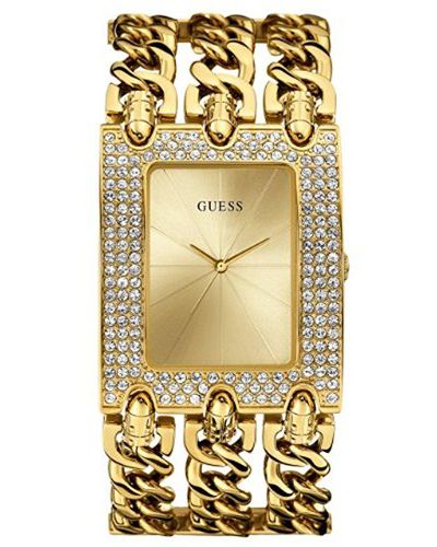 Guess Gold-tone Glitz Chain-link Watch in Metallic - Lyst