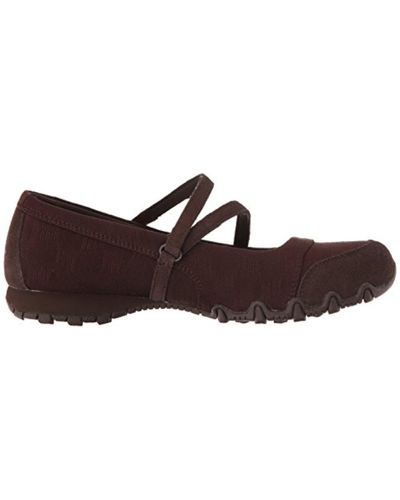 Skechers Suede Bikers -fiesta Mary Jane Flat in Chocolate (Brown) - Lyst