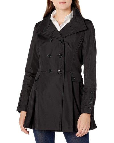 Calvin Klein S Skirted Rain Coat in Black - Lyst