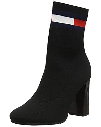 block heel sock boots tommy hilfiger